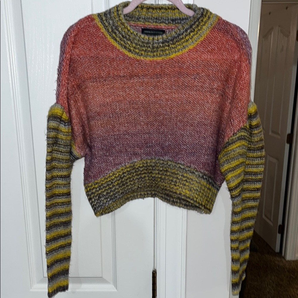 Urban Outfitters multicolored ombré striped cropped long sleeved sweater Size S